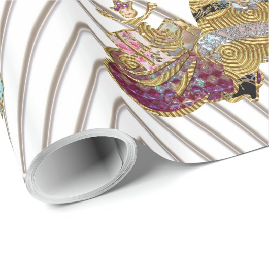 De kerstman op zijn weg cadeaupapier (Rol Hoek)