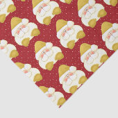 De kerstman pingelen in goud met rode poka-stippen tissuepapier (Detail)