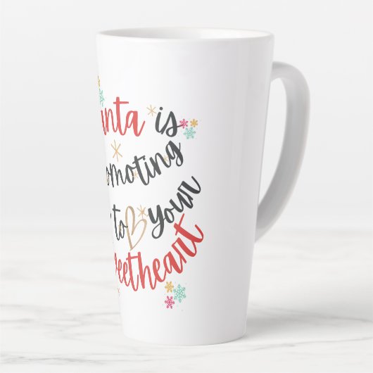 De Kerstman promoveert me tot Kerstmis Latte Mok (Rechterhoek)