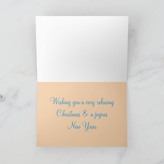 De kerstman raakt het Strand Feestdagen Kaart (Binnen)