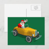 De kerstman rijdt een hete weg feestdagenkaart (Voorkant / Achterkant)