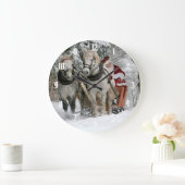 De kerstman rijdt in een paardje grote klok (Huis)