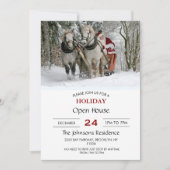 De kerstman rijdt in een paardje kaart (Voorkant)