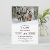 De kerstman rijdt in een paardje kaart (Staand voorkant)