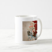 De kerstman rijdt met de fiets koffiemok (Voorkant rechts)