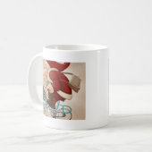 De kerstman rijdt met de fiets koffiemok (Voorkant links)