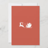 De kerstman rijdt op een slee met cadeaudoos kaart (Achterkant)