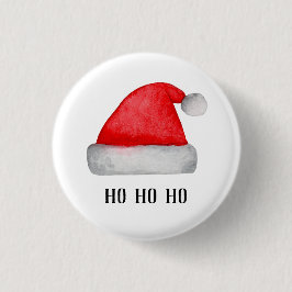 De Kerstman. Rood pet. Kerstvakantie. Ho ho ho Ronde Button 3,2 Cm