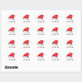 De Kerstman. Rood pet. Kerstvakantie. Ho ho ho Ronde Sticker (Vel)