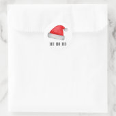 De Kerstman. Rood pet. Kerstvakantie. Ho ho ho Ronde Sticker (Tas)