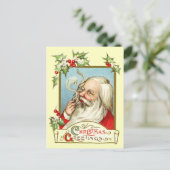 De Kerstman rookt een pijp Feestdagenkaart (Staand voorkant)