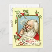 De Kerstman rookt een pijp Feestdagenkaart (Voorkant / Achterkant)