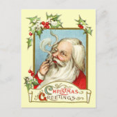 De Kerstman rookt een pijp Feestdagenkaart (Voorkant)