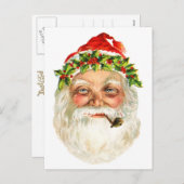 De Kerstman rookt een pijp Feestdagenkaart (Voorkant / Achterkant)
