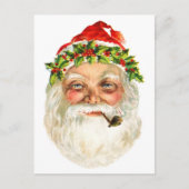 De Kerstman rookt een pijp Feestdagenkaart (Voorkant)