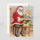 De kerstman schildert het Nieuwe Huis van de Speel Briefkaart (Voorkant / Achterkant)