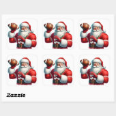 De Kerstman slaat terug met een Football Vierkante Sticker (Vel)