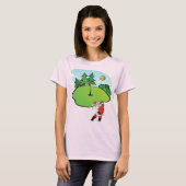 De kerstman speelt golf op het negende gat t-shirt (Voorkant volledig)