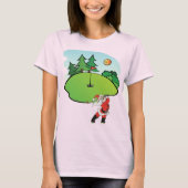 De kerstman speelt golf op het negende gat t-shirt (Voorkant)
