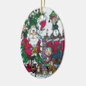 De kerstman stak!!! keramisch ornament (Links)