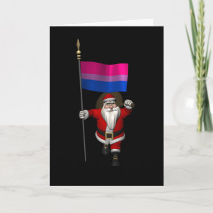 De kerstman steunt biseksualiteit op vlag kaart
