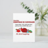 De kerstman stierf lachend feestdagenkaart (Staand voorkant)