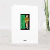 De kerstman stoomt op het strand in zwembroek. feestdagen kaart (Achterkant)