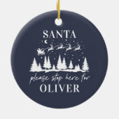 De kerstman stopt hier alsjeblieft met kerst-tradi keramisch ornament (Achterkant)