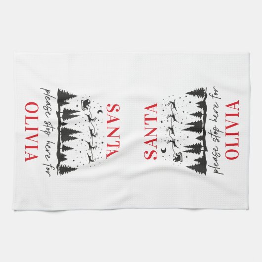 De kerstman stopt hier alsjeblieft met kerst-tradi theedoek (Horizontaal)