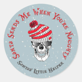 De kerstman stuurt me als je neurig bent ronde sticker
