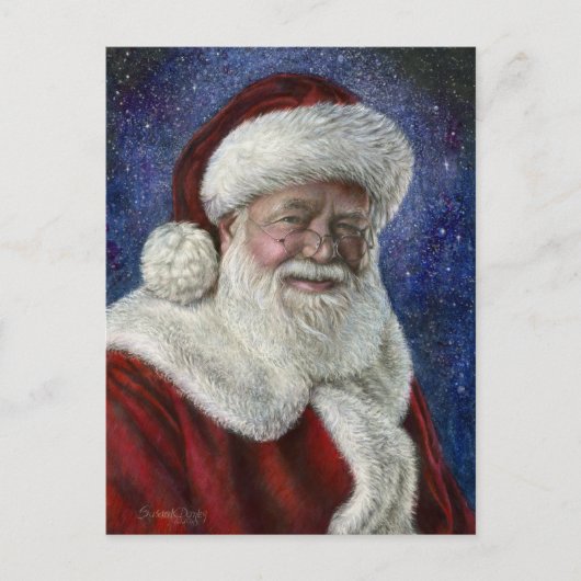 De Kerstman tussen de sterren Feestdagenkaart (Voorkant)