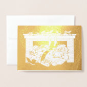 De  kerstman valt de schoorsteen in, ZSSPG Folie Kaarten (Voorkant met envelop)