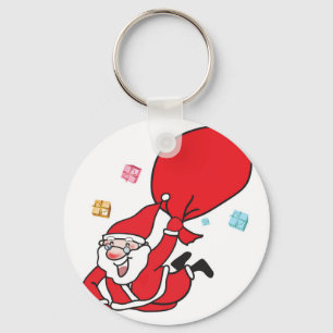 De kerstman valt uit de lucht sleutelhanger