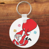 De kerstman valt uit de lucht sleutelhanger (Voorkant)