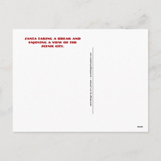 De Kerstman van Chattanooga Feestdagenkaart (Achterkant)