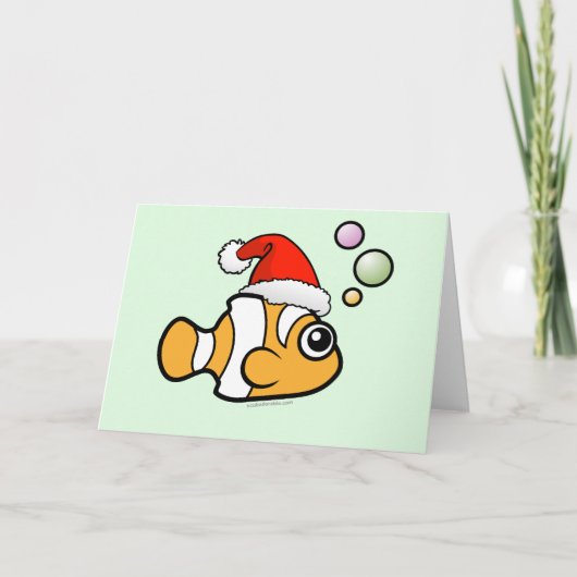 De Kerstman van Clownfish van de cartoon Feestdagen Kaart (Voorkant)