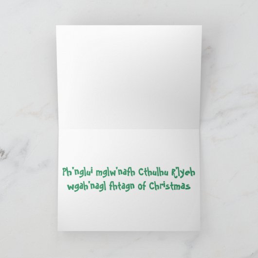 De Kerstman van Cthulhu Feestdagen Kaart (Binnen)