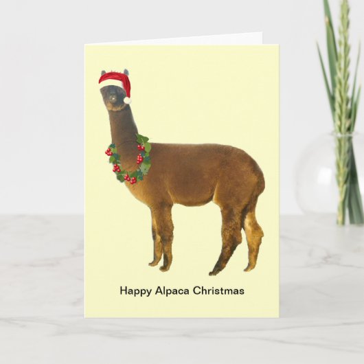De Kerstman van de alpaca Feestdagen Kaart (Voorkant)