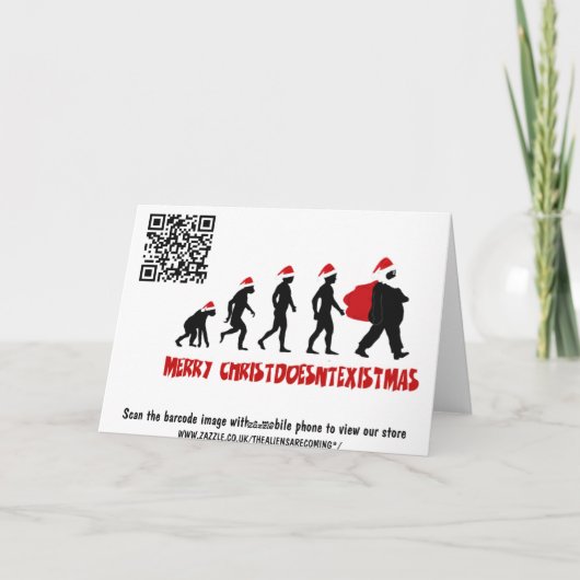 De Kerstman van de atheïst Feestdagen Kaart (Achterkant)