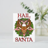 De Kerstman van de hagel Feestdagenkaart (Staand voorkant)