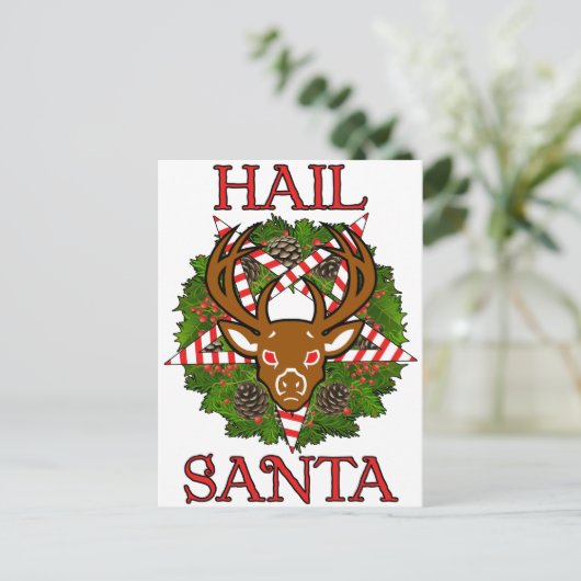 De Kerstman van de hagel Feestdagenkaart (Staand voorkant)