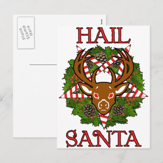 De Kerstman van de hagel Feestdagenkaart (Voorkant / Achterkant)