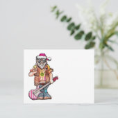 De Kerstman van de hippie Feestdagenkaart (Staand voorkant)