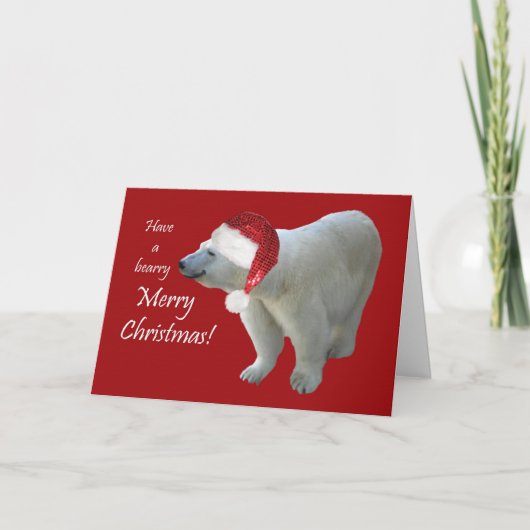 De Kerstman van de Ijsbeer van Kerstmis van het Feestdagen Kaart (Voorkant)