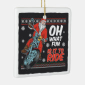 De Kerstman van de motor met Citaat Keramisch Ornament (Rechts)