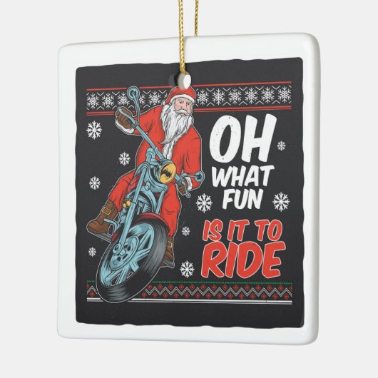 De Kerstman van de motor met Citaat Keramisch Ornament (Links)