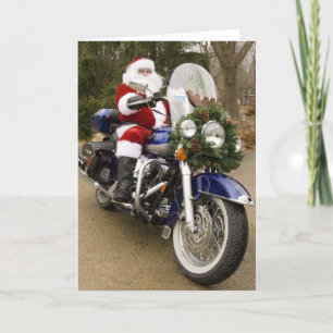 De Kerstman van de motorfiets Feestdagen Kaart