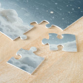 De Kerstman van de Noordpool op een Polar Beer Legpuzzel (Zijkant)