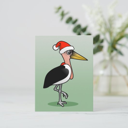 De Kerstman van de Ooievaar van de maraboe Feestdagenkaart (Staand voorkant)