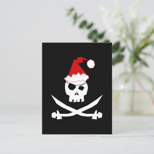 De Kerstman van de piraat Feestdagenkaart (Staand voorkant)